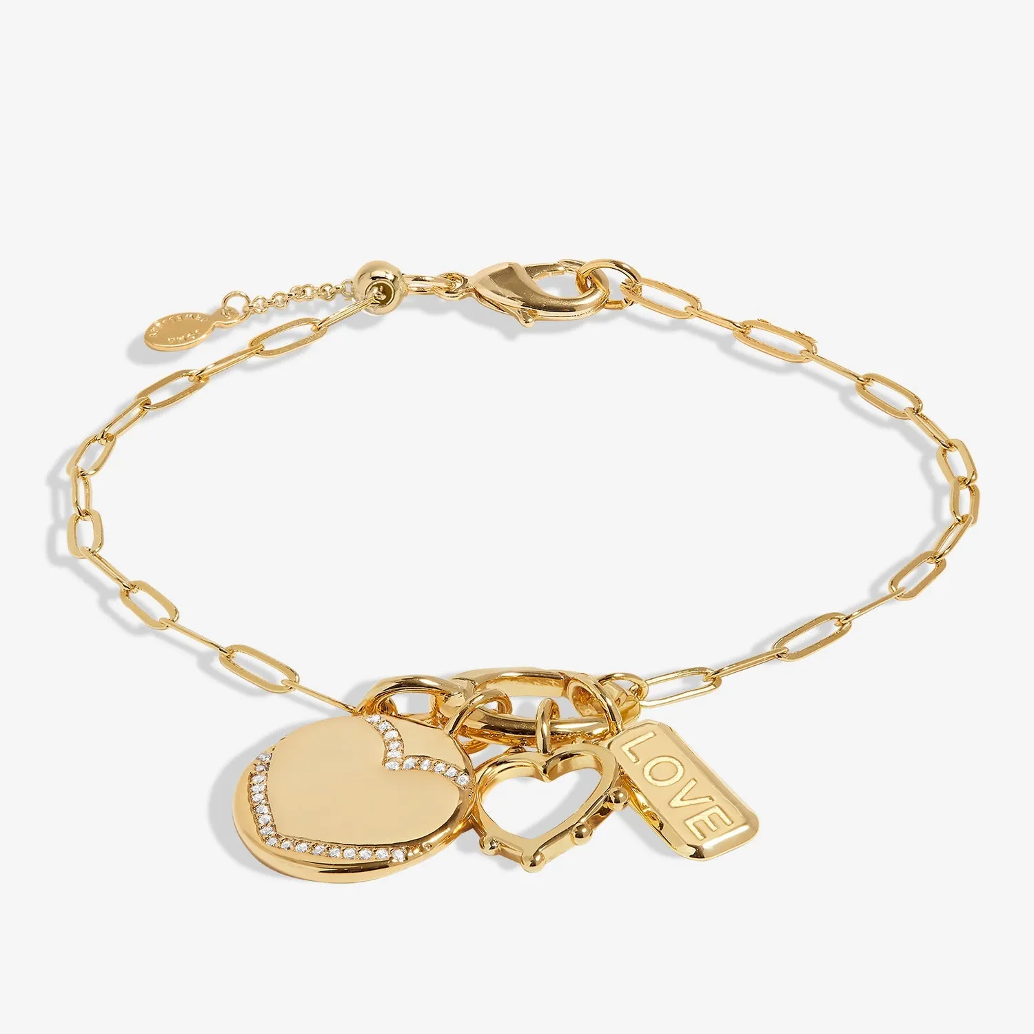 Little Links Oval Clasp Love Charms Gold Plated Bracelet 7538