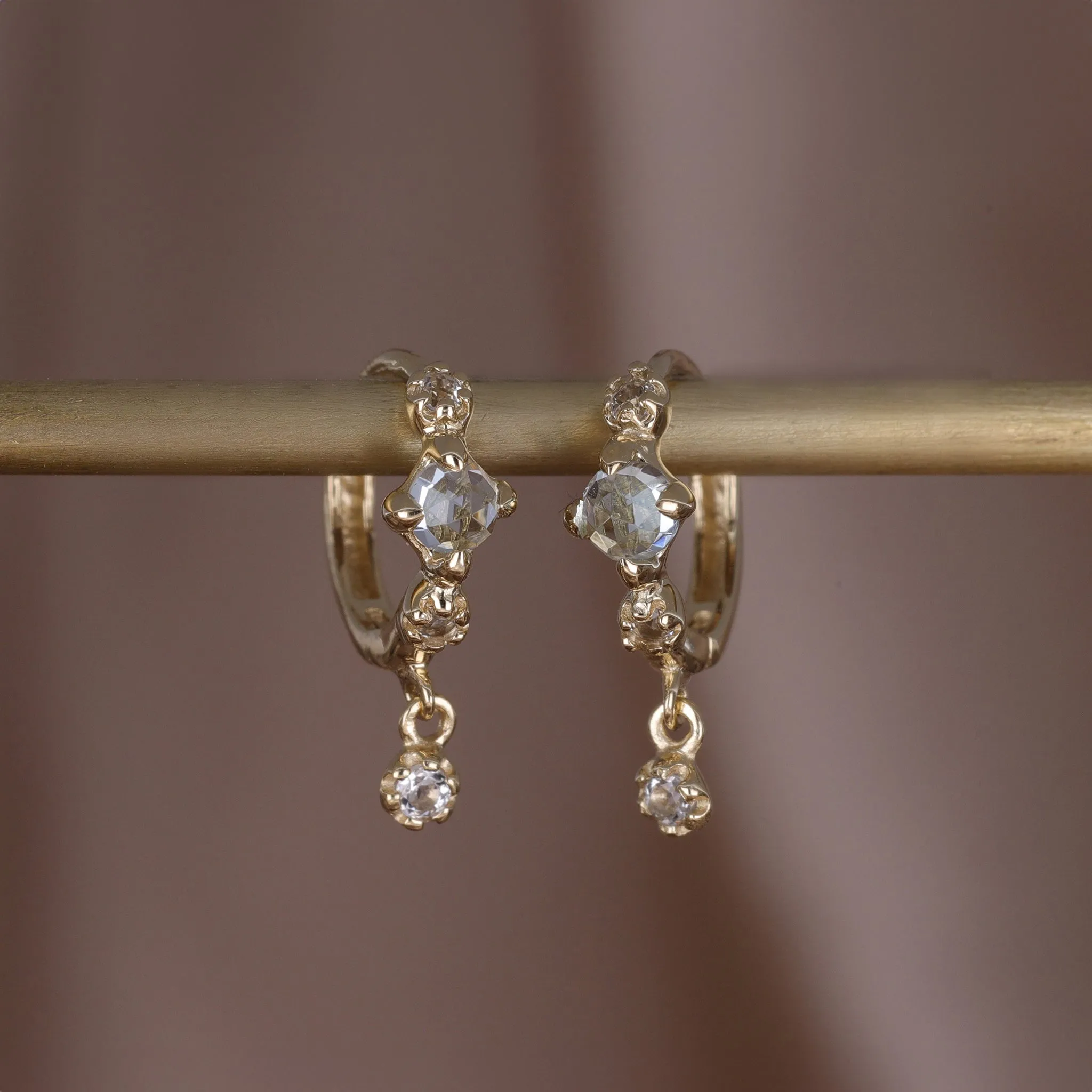 Lucine • Genuine Sky Blue Topaz Hoop Earrings