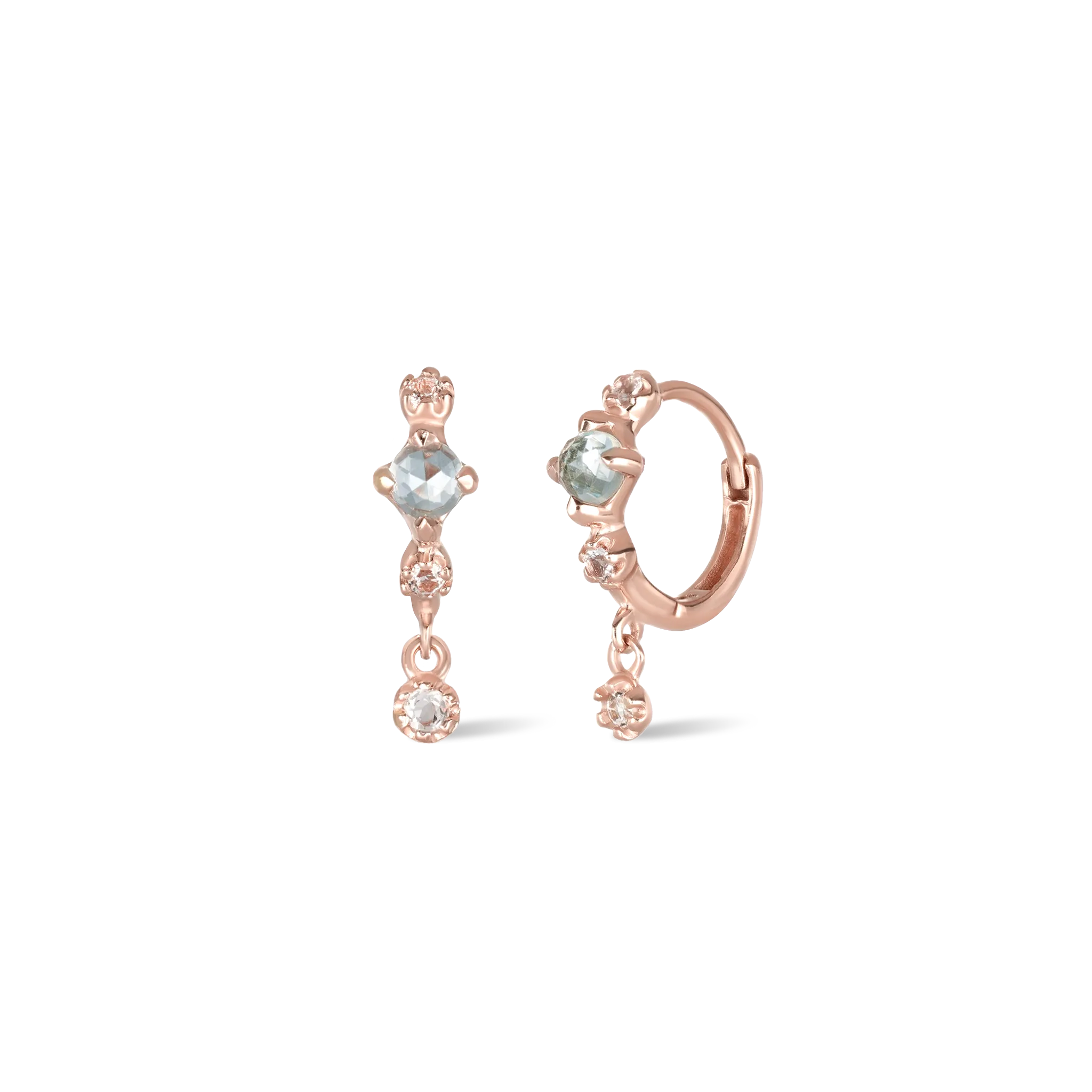 Lucine • Genuine Sky Blue Topaz Hoop Earrings