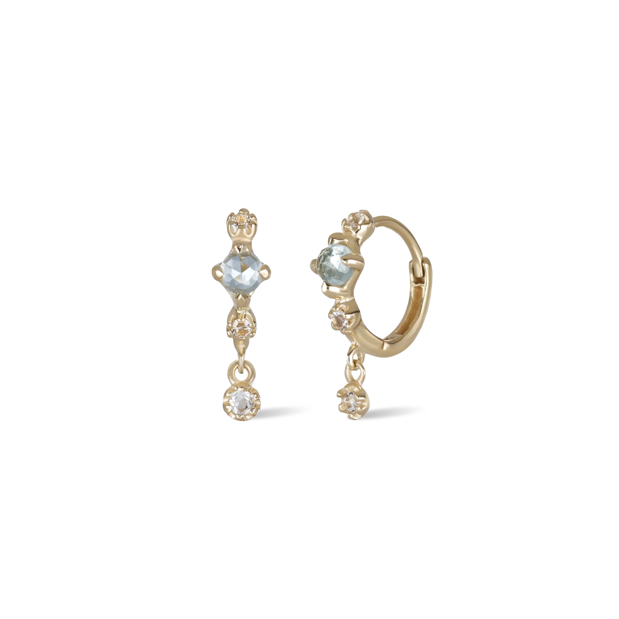 Lucine • Genuine Sky Blue Topaz Hoop Earrings