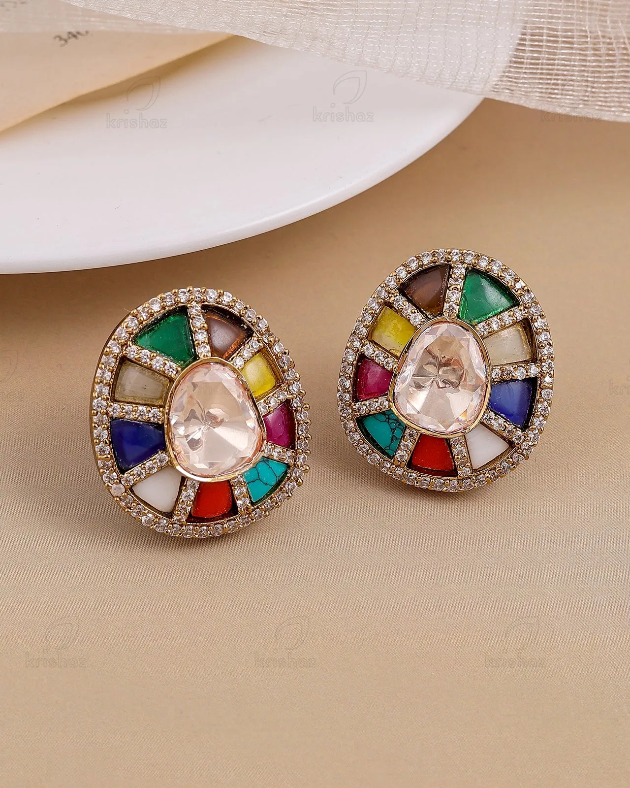 Mansa 22k Gold Plated Studs