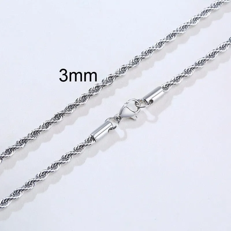 Men Stainless Steel Ropes Long Necklace