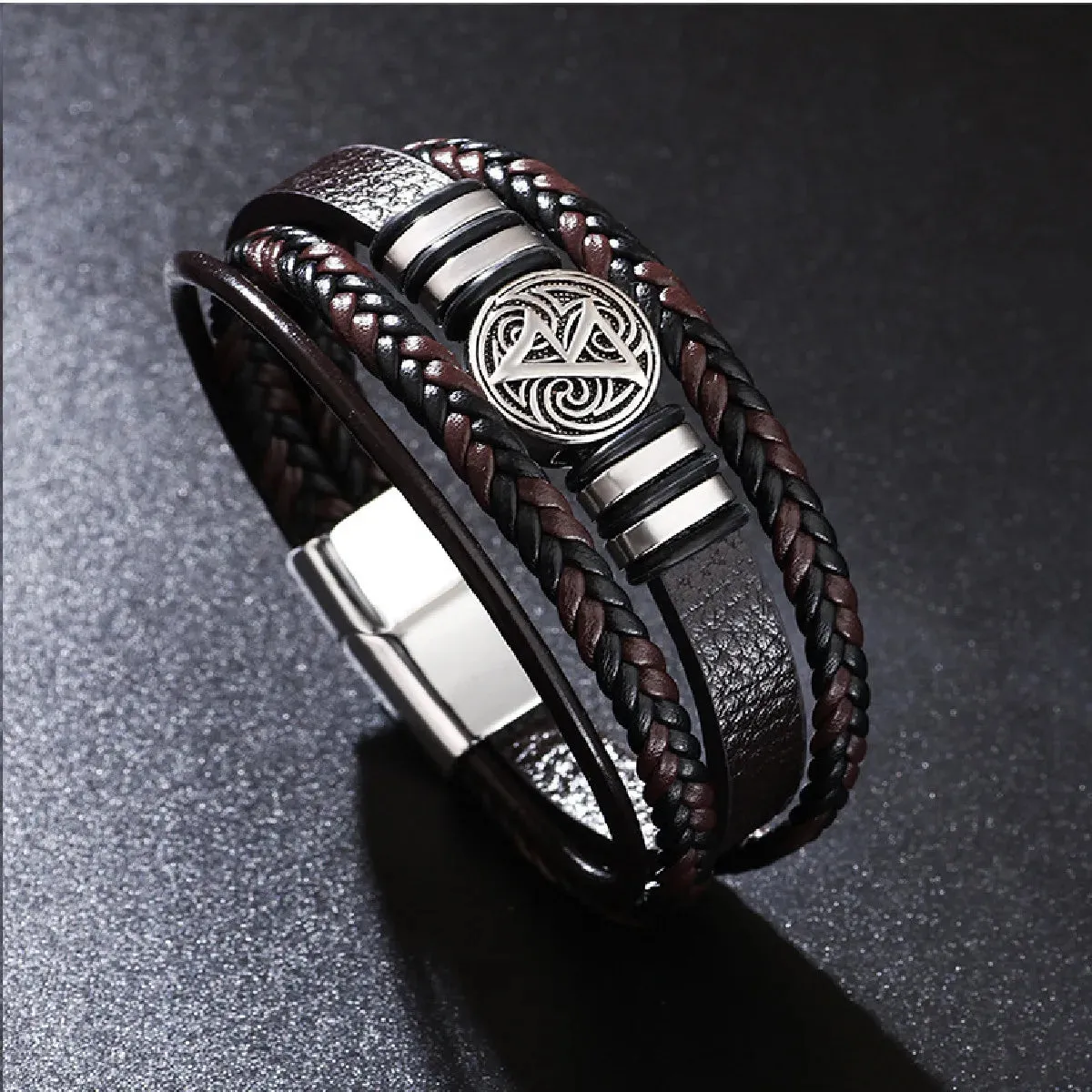 Men's Vintage Punk Leather Bracelet – New Design