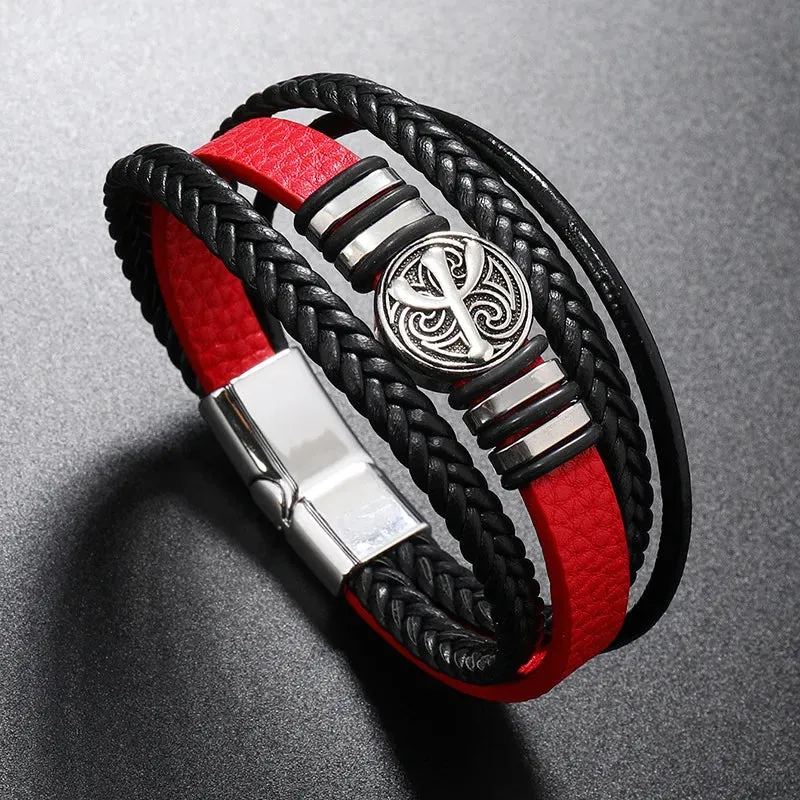 Men's Vintage Punk Leather Bracelet – New Design