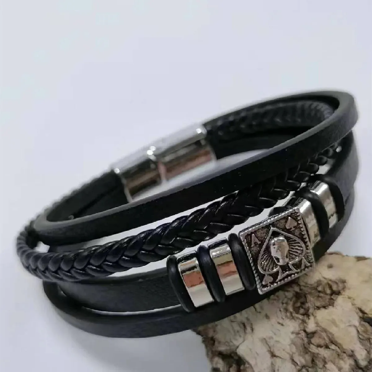 Men's Vintage Punk Leather Bracelet – New Design