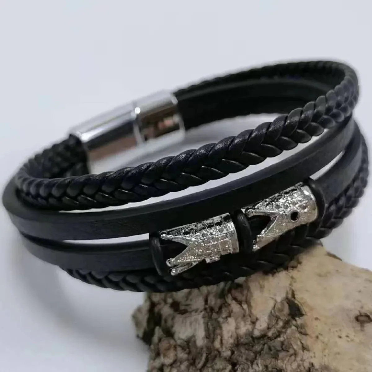 Men's Vintage Punk Leather Bracelet – New Design