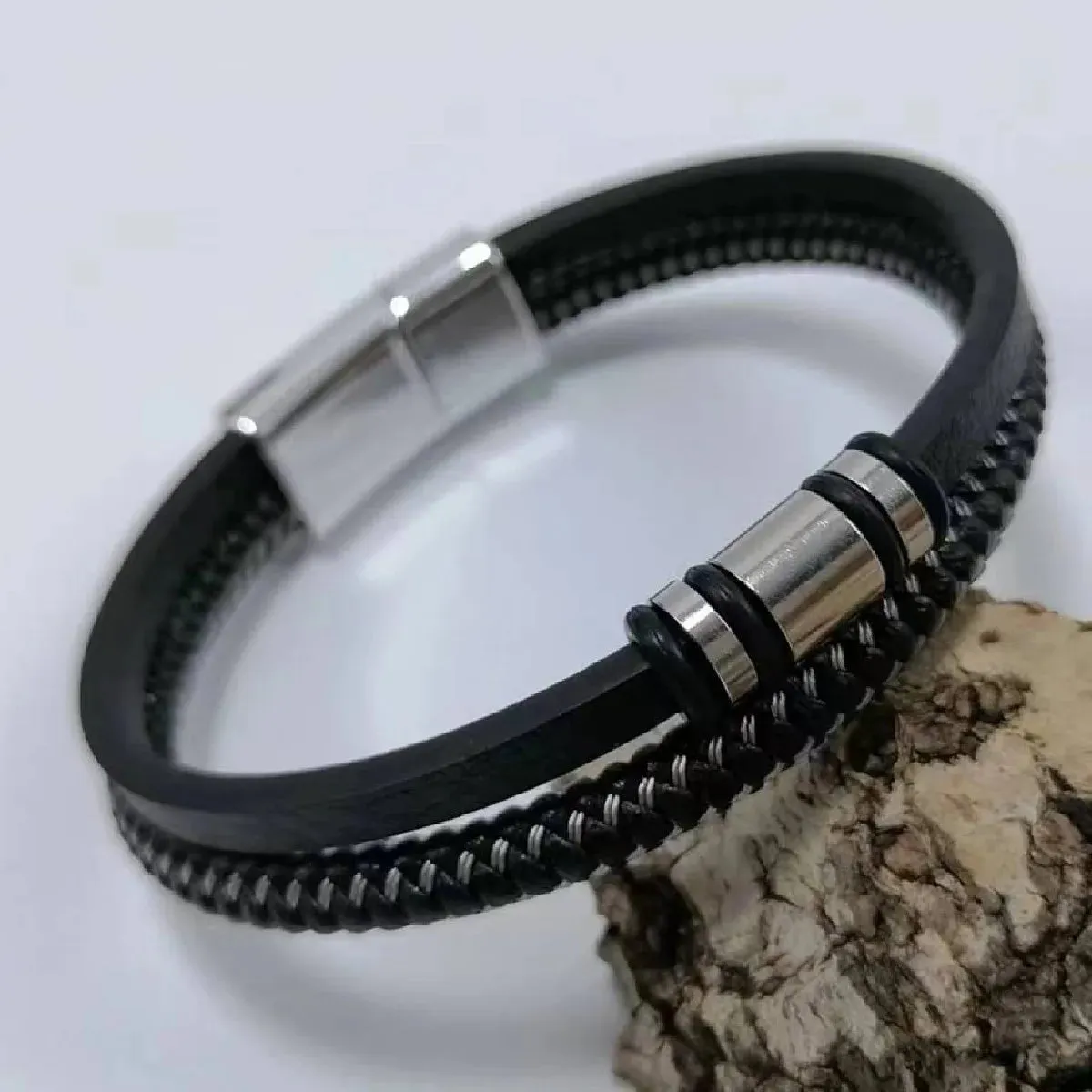 Men's Vintage Punk Leather Bracelet – New Design