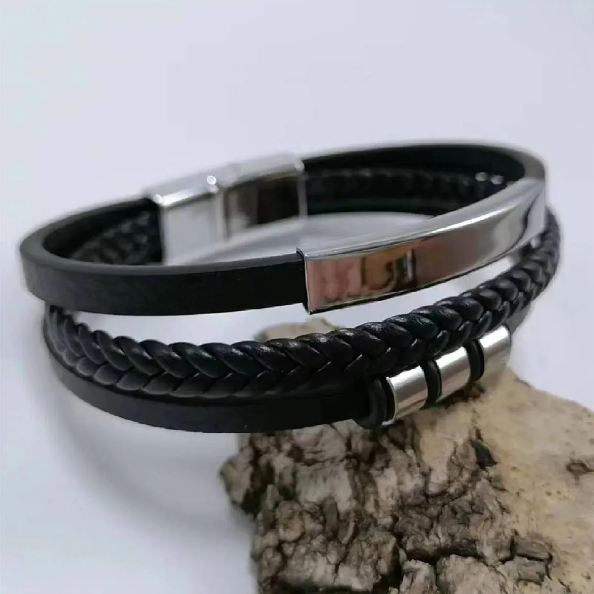 Men's Vintage Punk Leather Bracelet – New Design