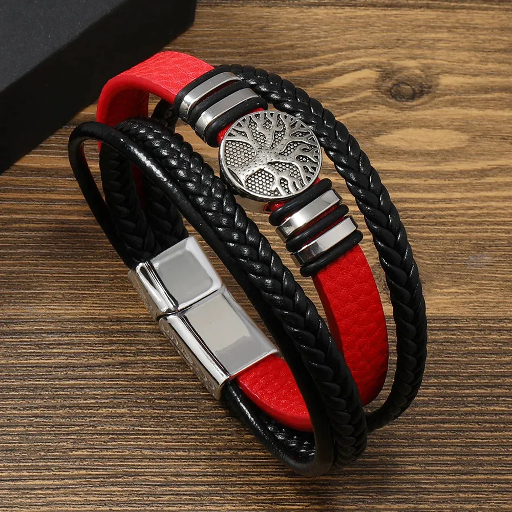 Men's Vintage Punk Leather Bracelet – New Design