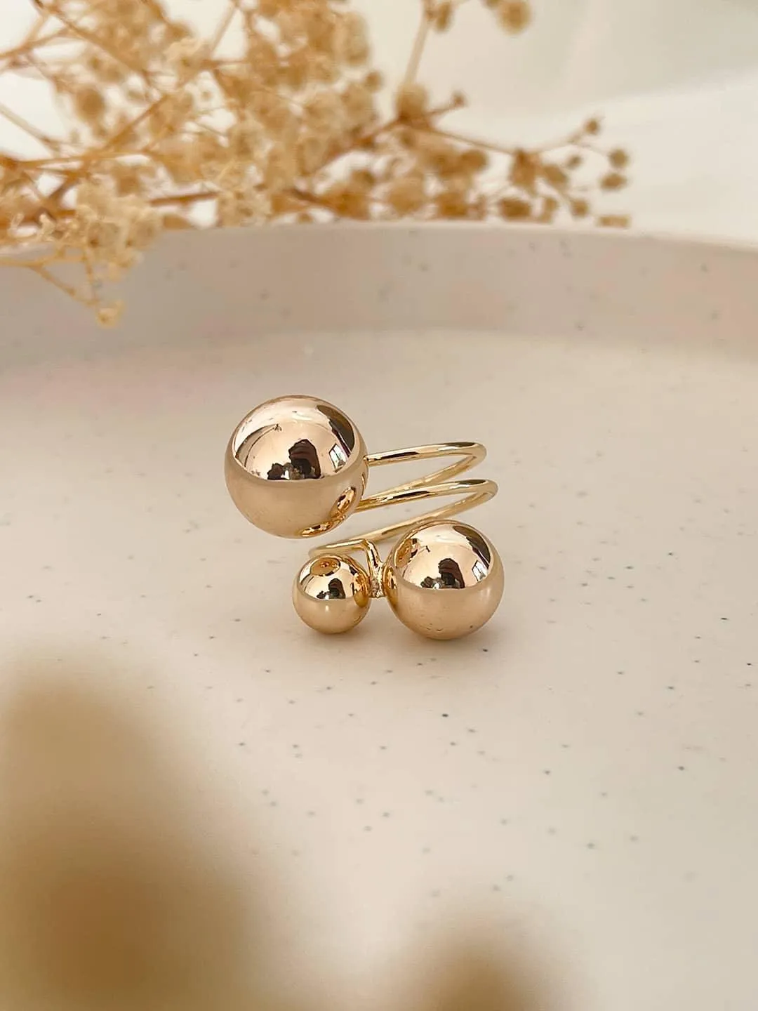 Minimalist Ball Statement Ring