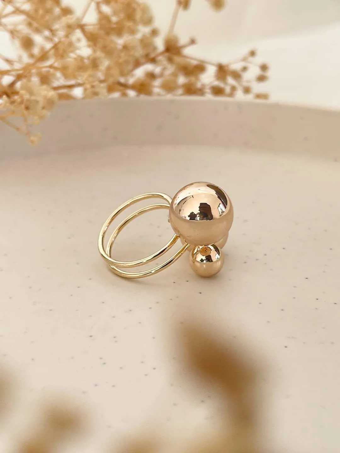 Minimalist Ball Statement Ring