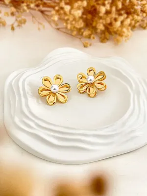 Minimalist Forest Style Floral Stud Earrings