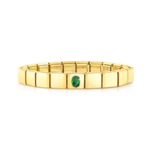 Nomination Composable Glam Bracelet, Green Oval, Gold Finish