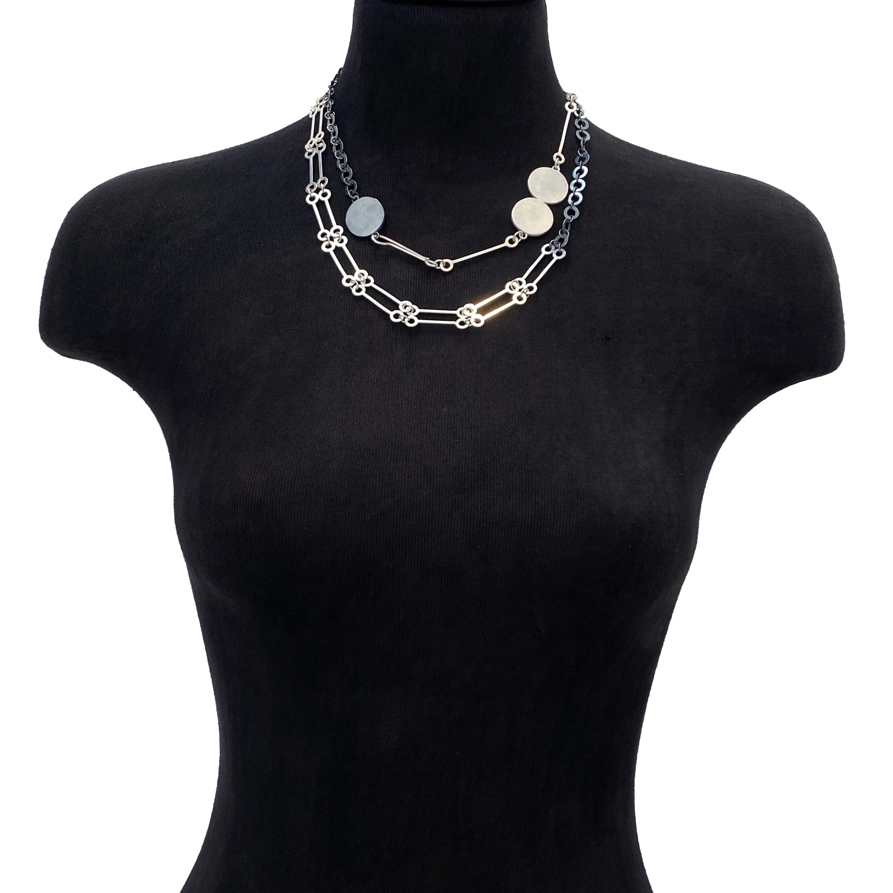 Oxidized Double Chain Link Necklace