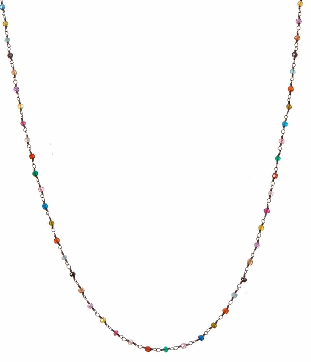 Oxidized Katie Long Layering Colorful Necklace