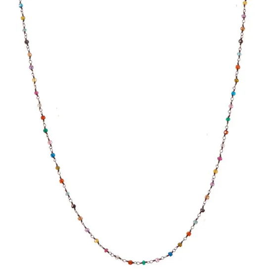 Oxidized Katie Long Layering Colorful Necklace