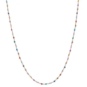 Oxidized Katie Long Layering Colorful Necklace