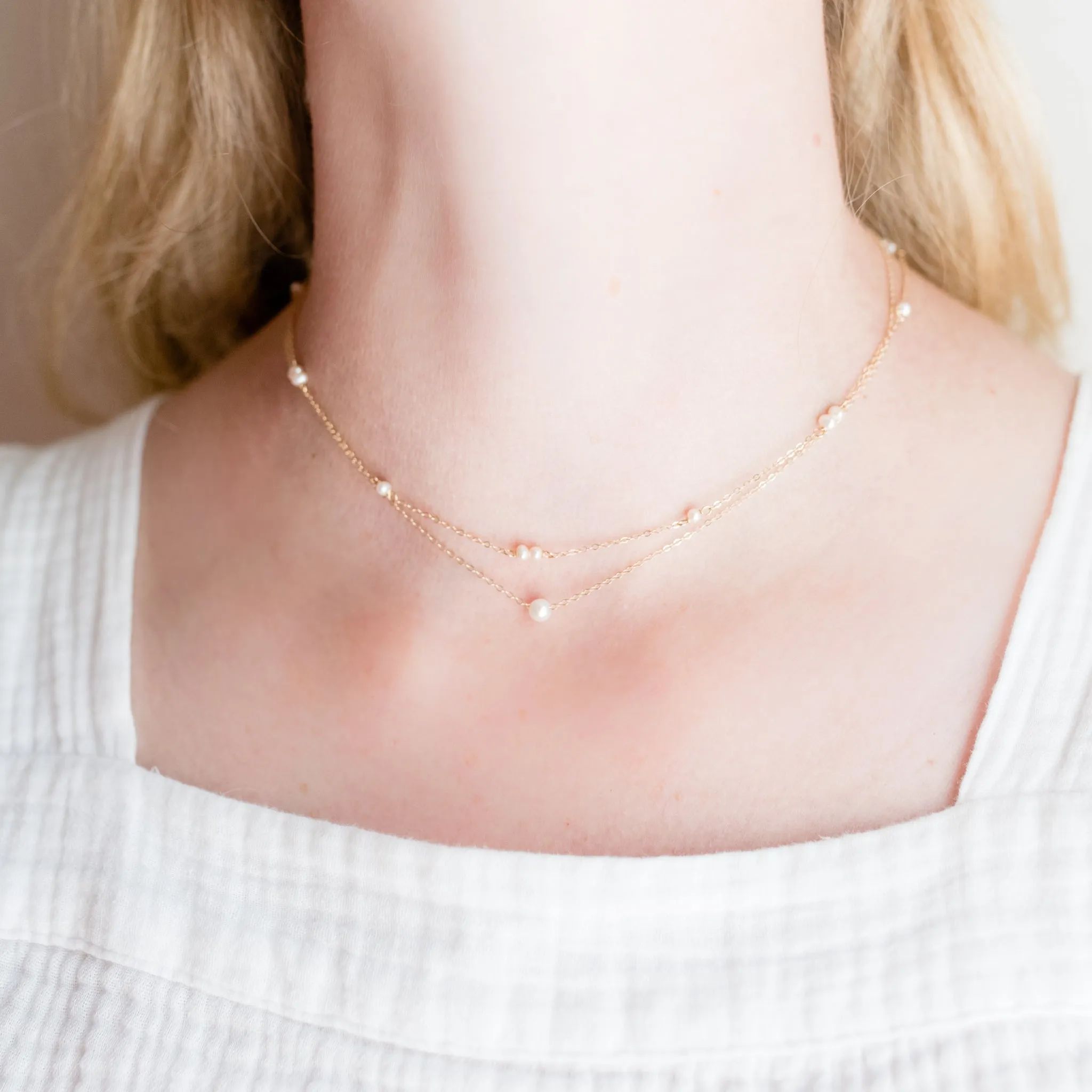 Paige Gold-filled Necklace | Single Pearl & Minimalist Design | By Pearly Girls