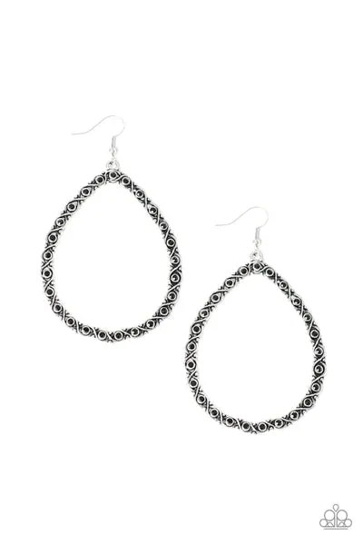 Paparazzi Accessories - Galaxy Gardens #L90 - Silver Earrings