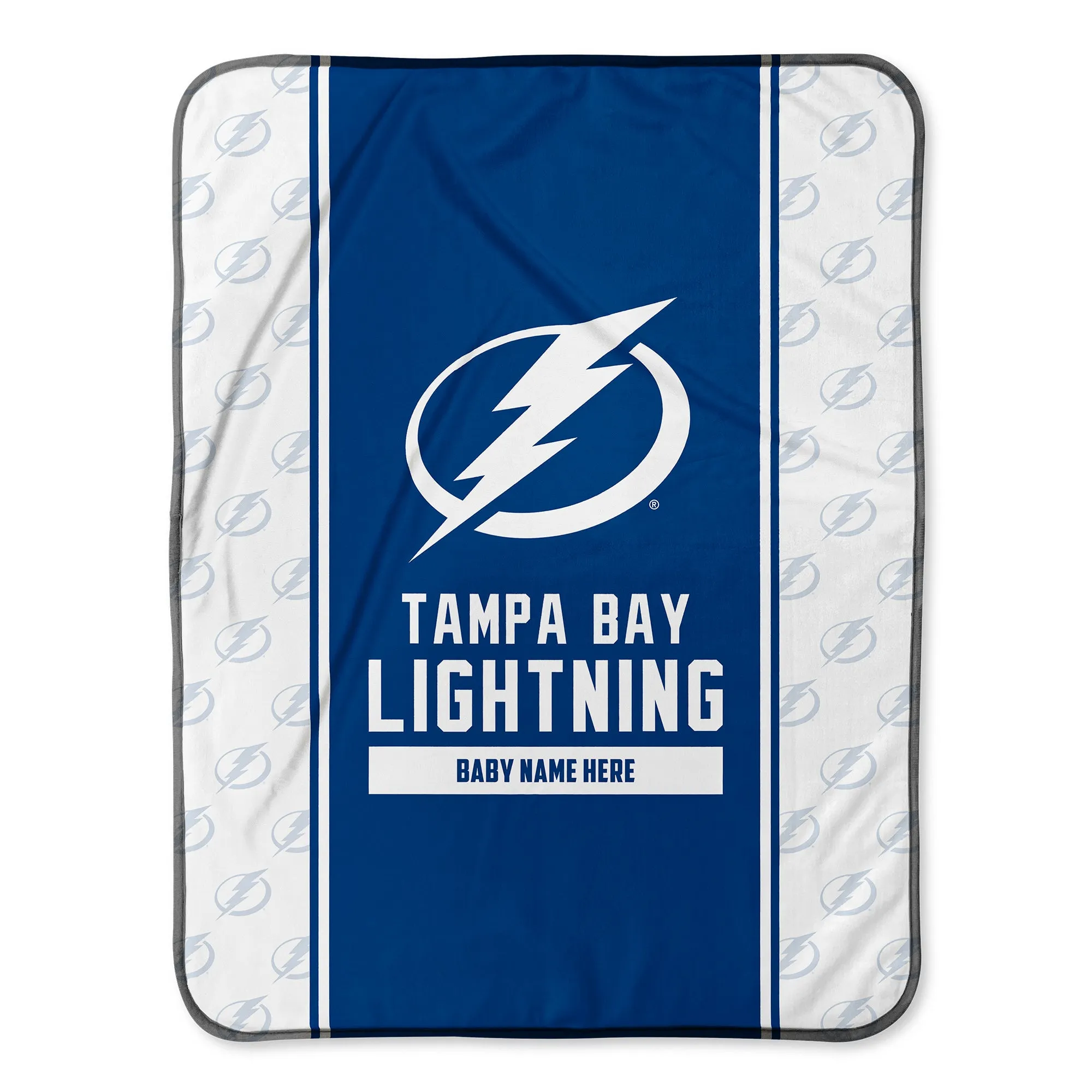 Personalized Tampa Bay Lightning Icon Baby Pixel Fleece Blanket