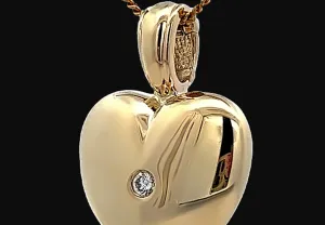 "Valentine's Spark: 10K Gold Single Diamond Pendant"