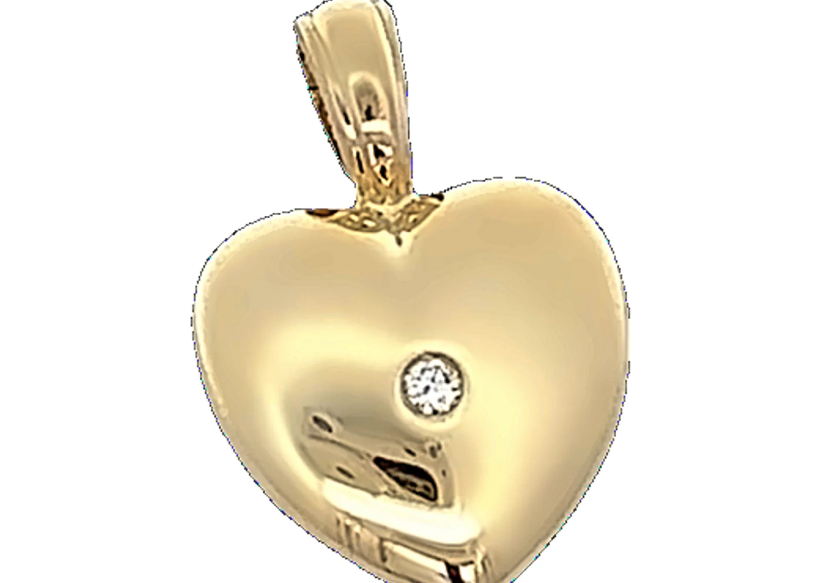 "Valentine's Spark: 10K Gold Single Diamond Pendant"