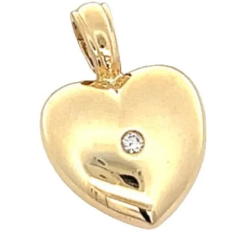 "Valentine's Spark: 10K Gold Single Diamond Pendant"