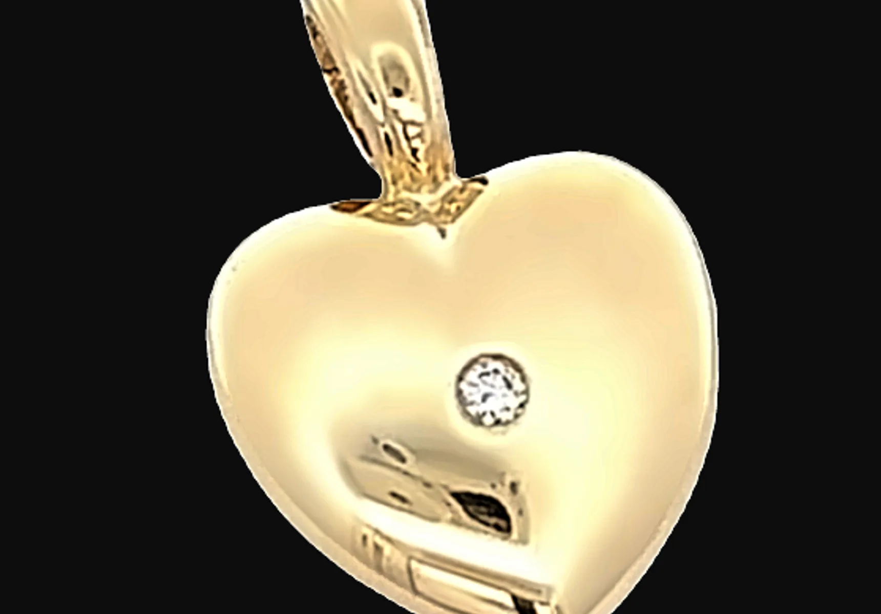 "Valentine's Spark: 10K Gold Single Diamond Pendant"