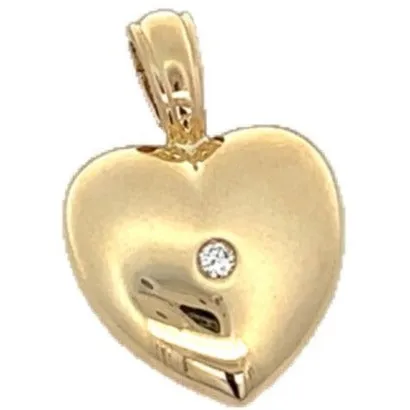 "Valentine's Spark: 10K Gold Single Diamond Pendant"