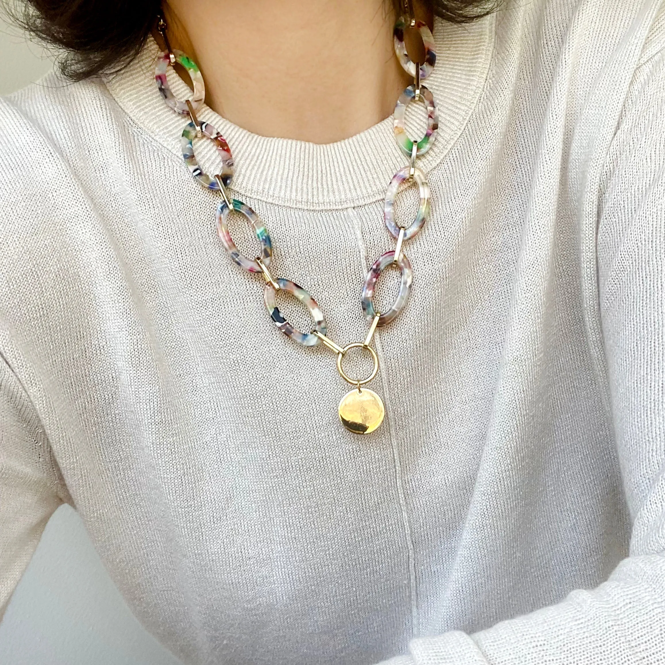 Resin Link Statement Necklace