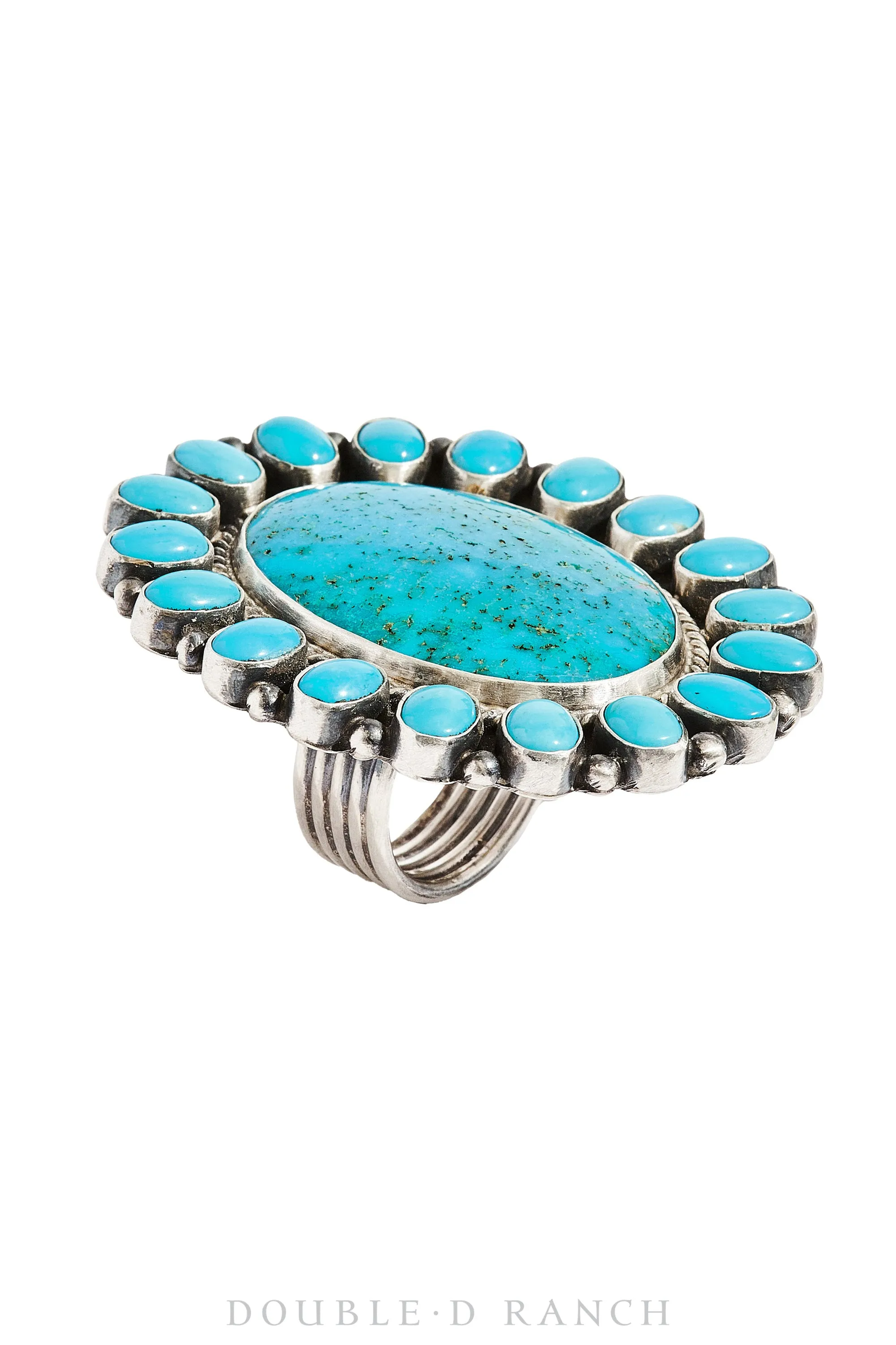 Ring, Cluster, Turquoise, Hallmark, Contemporary, 1068