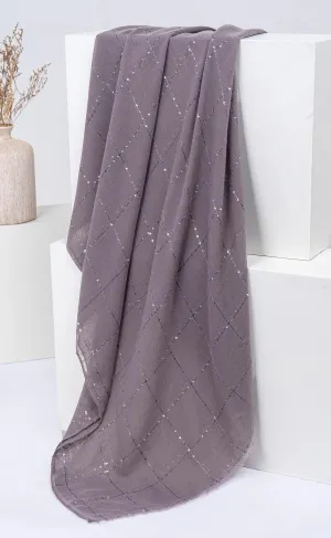 Sequins Grid Hijabs  - Mocha