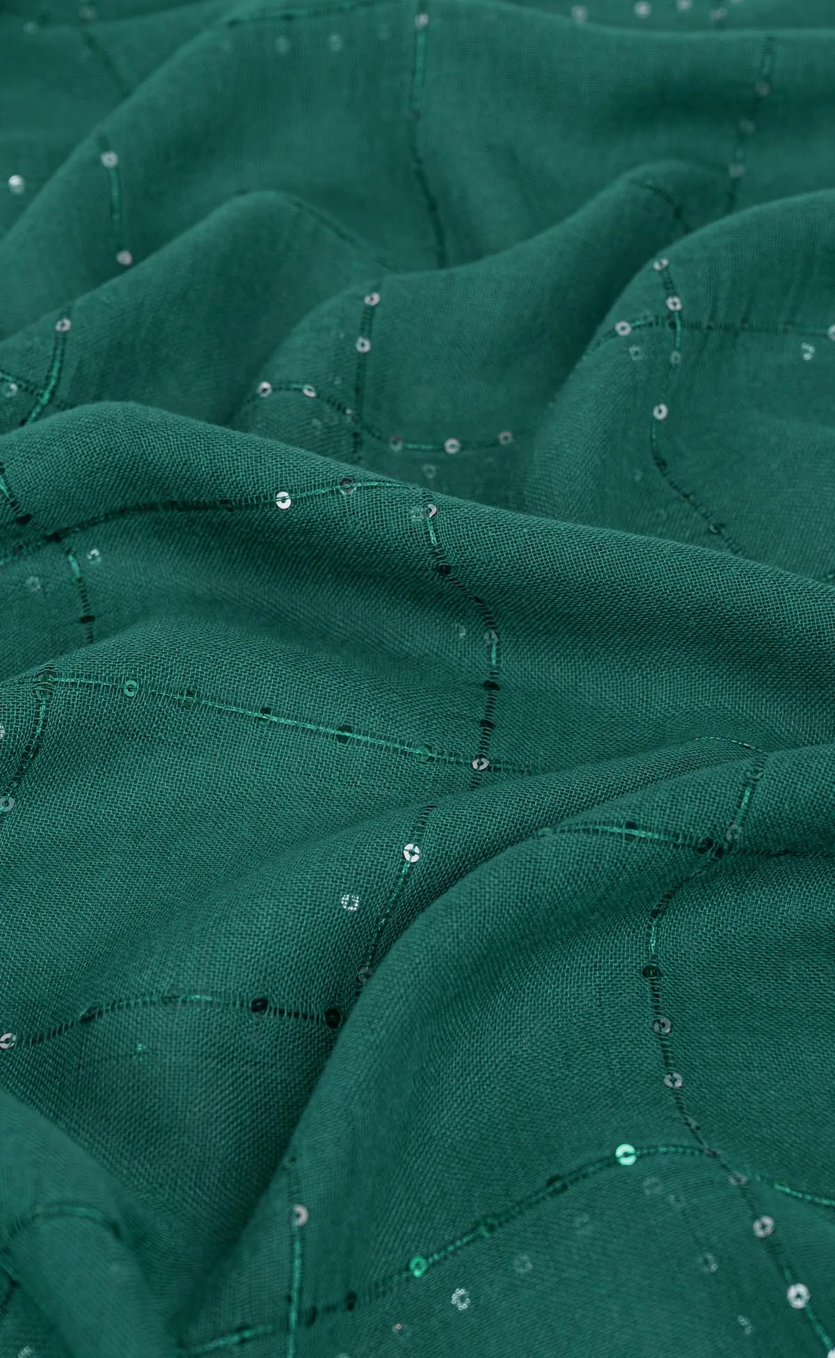 Sequins Grid Hijabs  - Teal