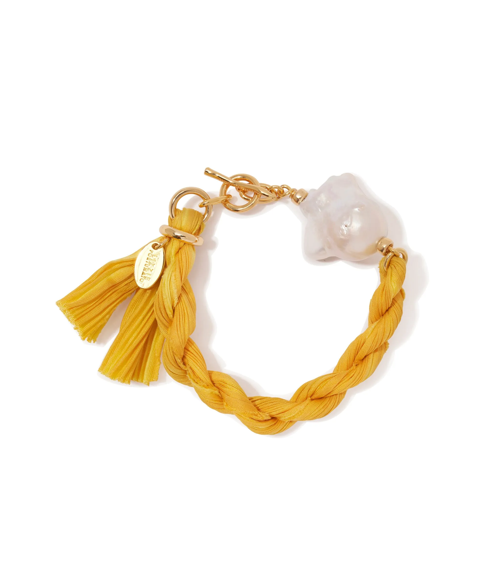 Shibori Ribbon Bracelet in Sun