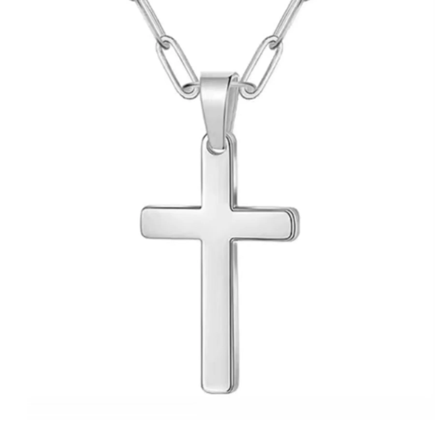 Simple Minimalist Silver Cross Necklace