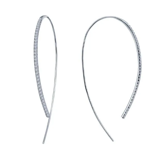 Simulated Diamond Large Open Hoop Earrings E0263CLP