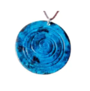 Spiral Nebula Patina Necklace on Adjustable Natural Fiber Cord