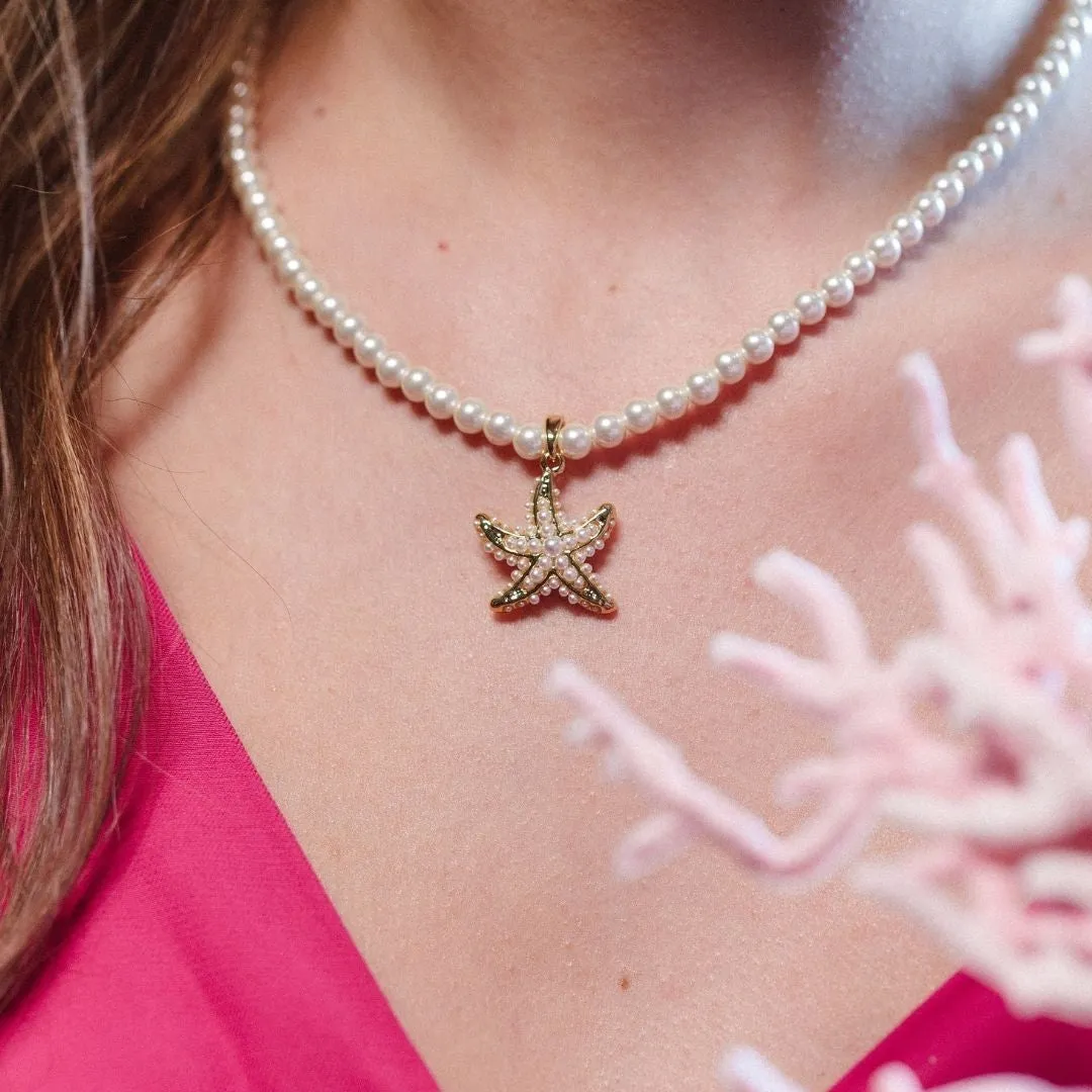 Starfish Pendant Pearl Necklace