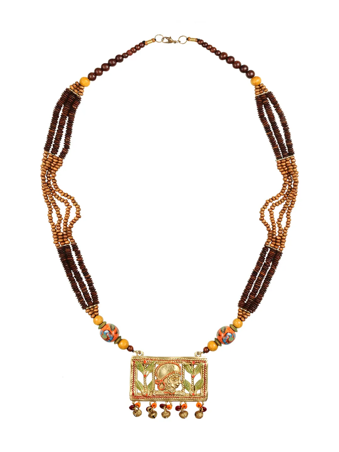 'Tribal Queen Beaded' Bohemian Brass Necklace Handcrafted In Dhokra Art (Opera)