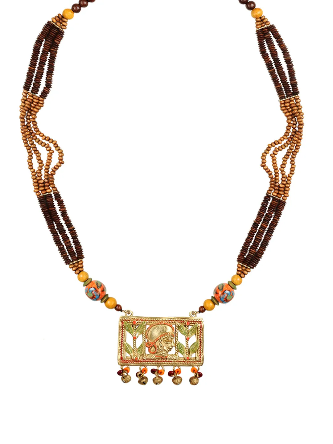 'Tribal Queen Beaded' Bohemian Brass Necklace Handcrafted In Dhokra Art (Opera)