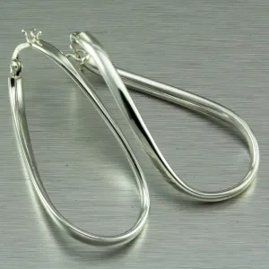 Twisted Hoop Sterling Silver Earrings.