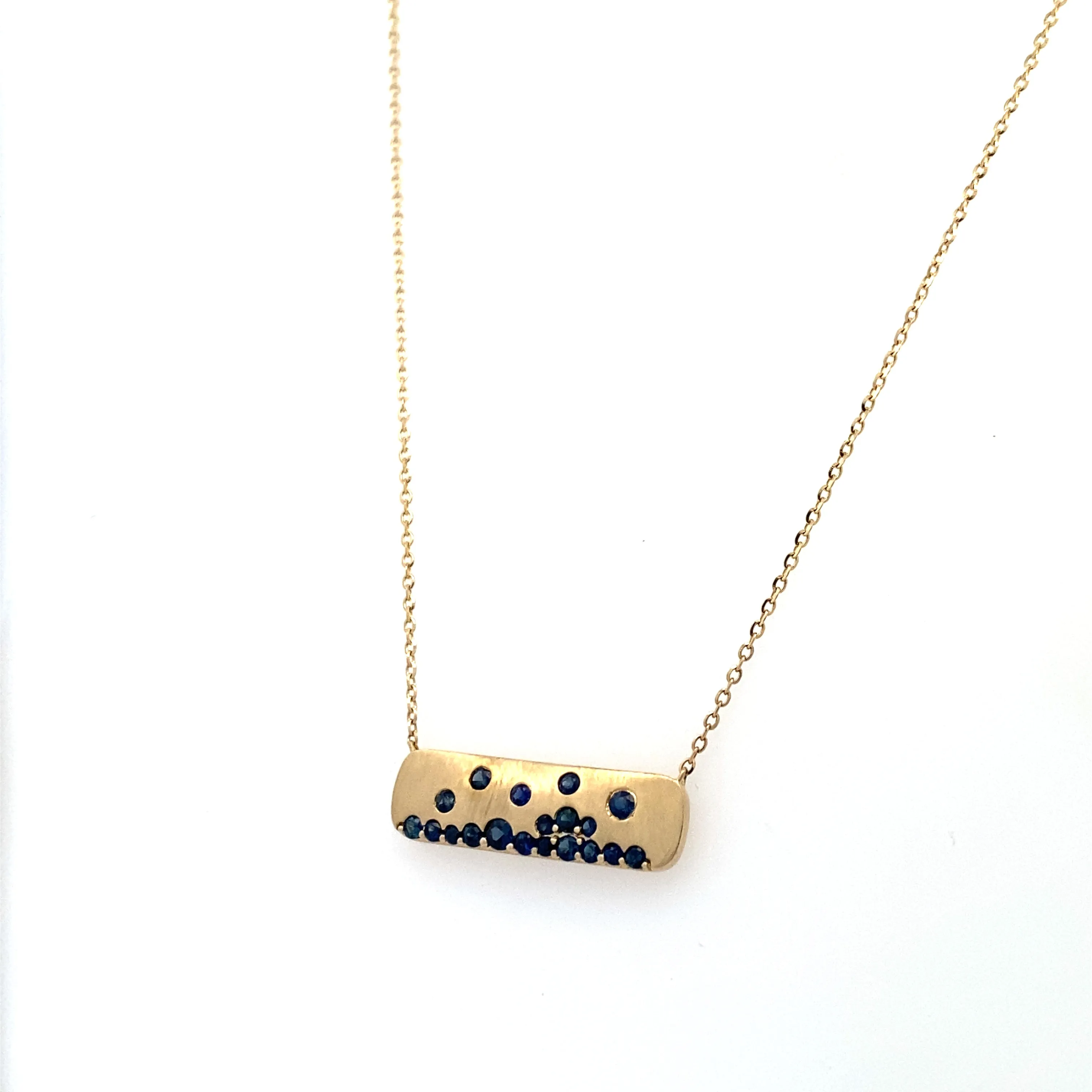 Yellow Gold Sapphire Bar Necklace PDD3255-Y/001