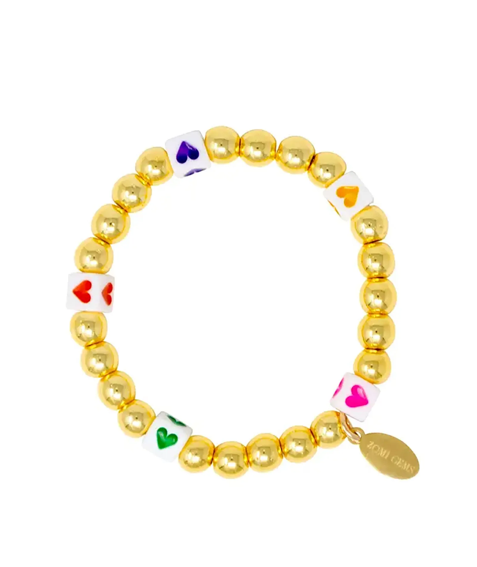 Zomi Pearl and Gold Stretch Bracelet