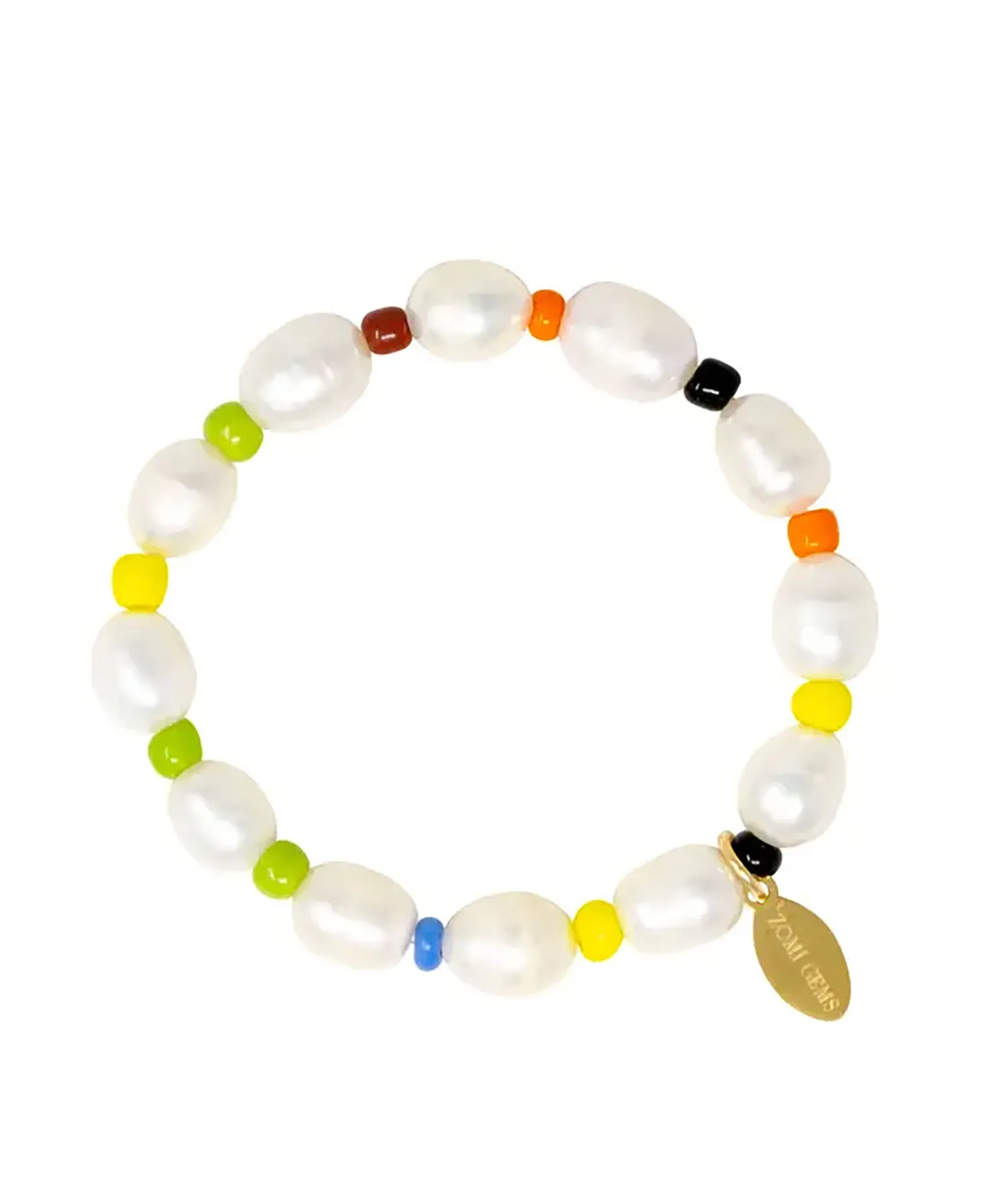 Zomi Pearl and Gold Stretch Bracelet