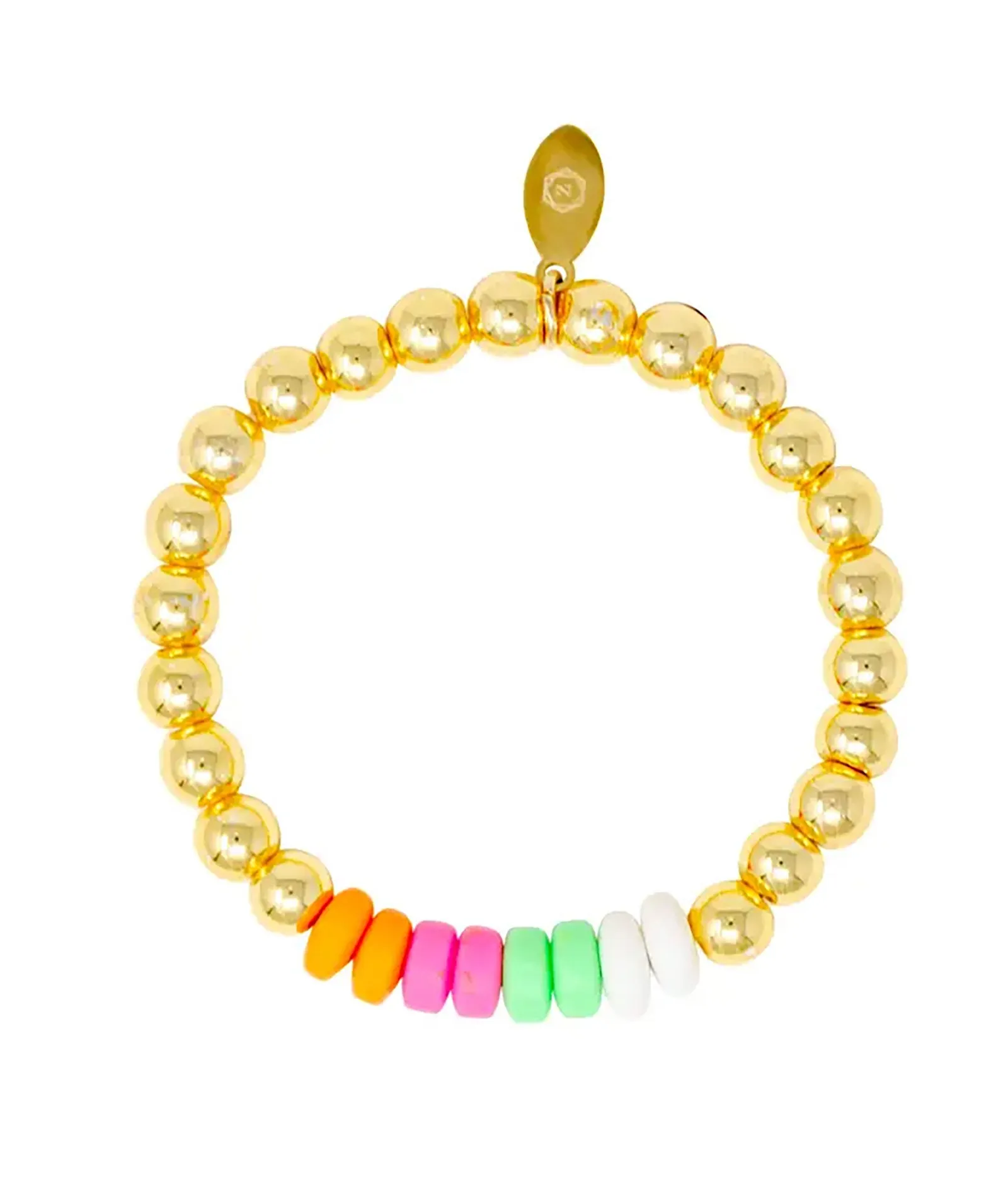 Zomi Pearl and Gold Stretch Bracelet